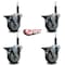 Service Caster 4'' Gray Poly Swivel 3/4'' Expanding Stem Caster Set with Brake, 4PK SCC-EX20S414-PPUB-PLB-34-4 - alternate 3